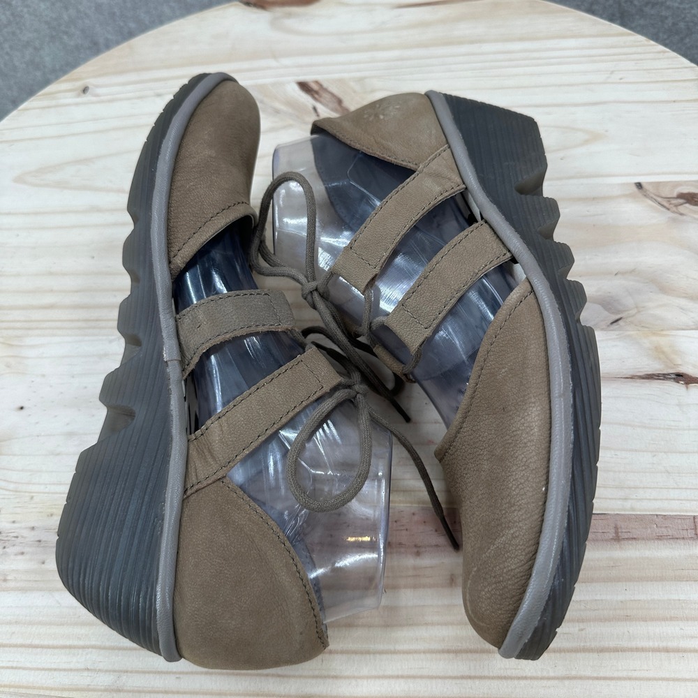 Fly London Poma Wedge Lace Up Sandals 9-9.5 Brown Leather Caged - Picture 6 of 11